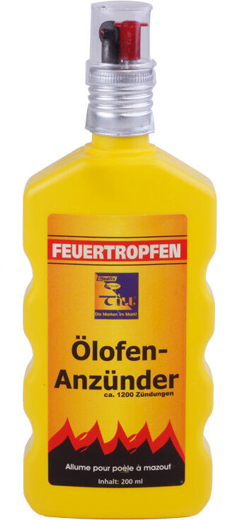 10x Till Feuertropfen 200 ml | Ölofenanzünder | Sicherheitsverschluß von Till
