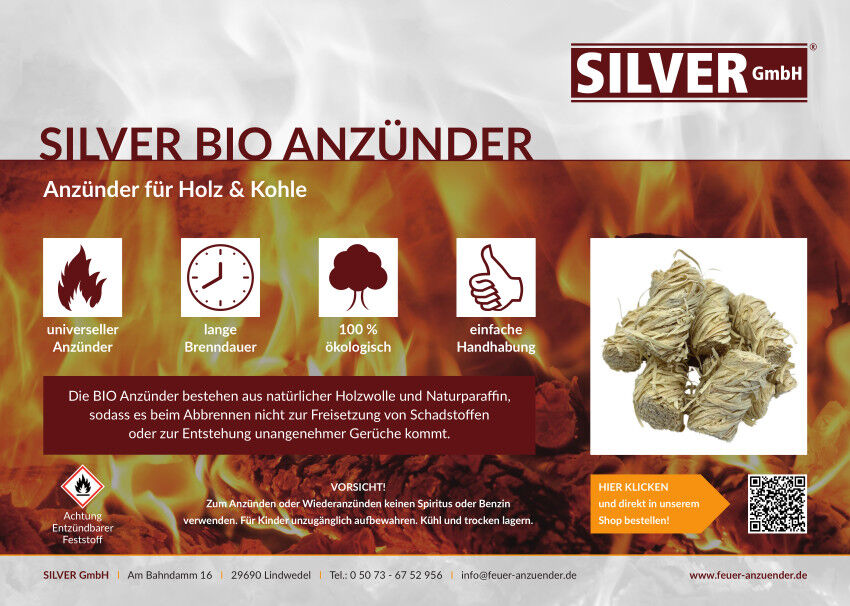 5kg SILVER Holzwolle Anzünder | Grillanzünder - Ofennzünder - Kaminanzünder für Holz und Kohle von SILVER GmbH