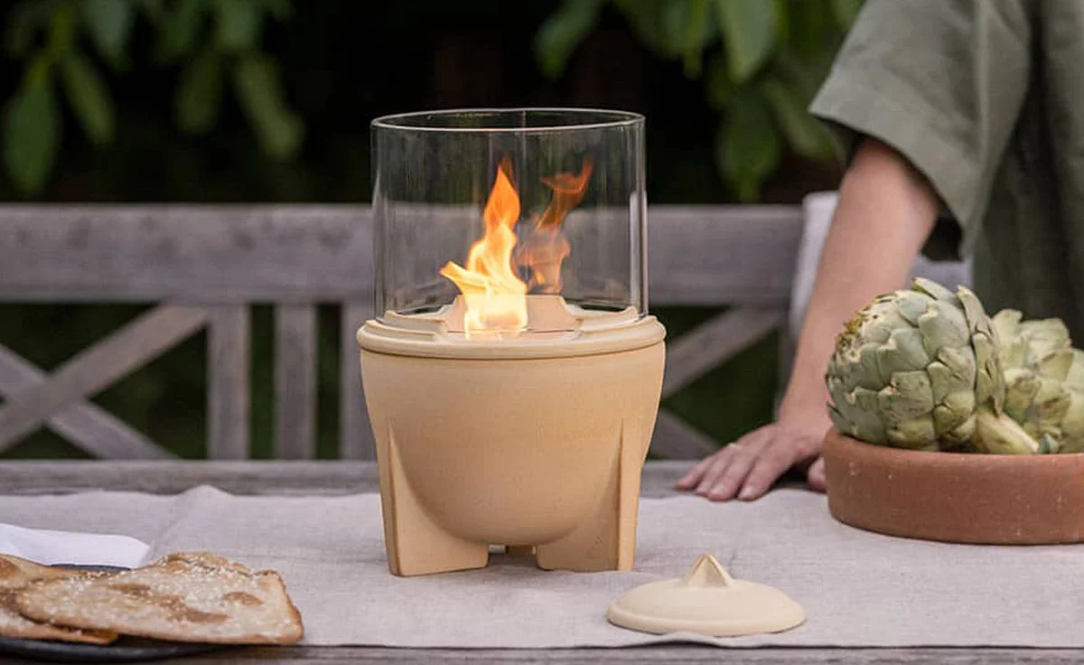 DENK Keramik Schmelzfeuer Outdoor CeraNatur mit Lichtglas-Aufsatz ~ SFD+LGA von DENK Keramik