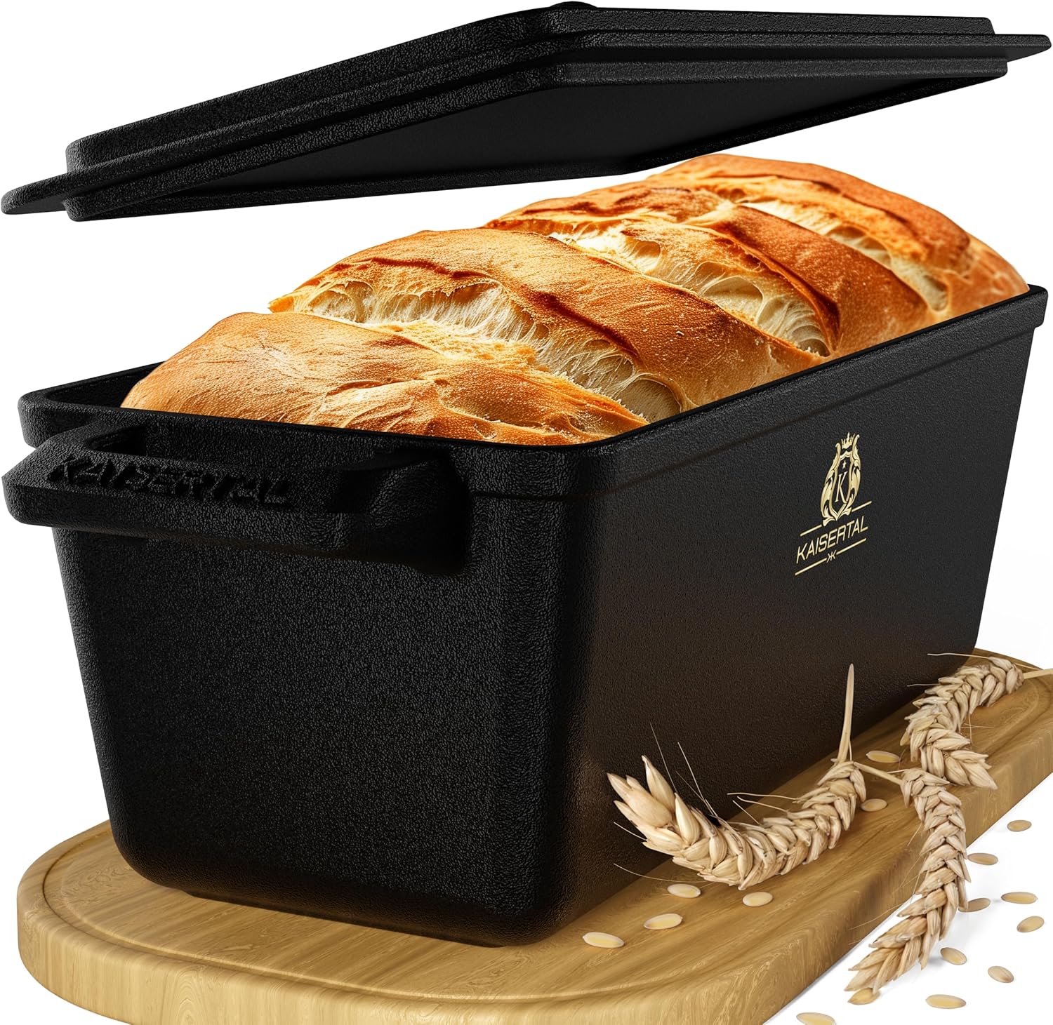 KAISERTAL Gusseisen Brotbackform mit Deckel 28 cm  von KAISERTAL