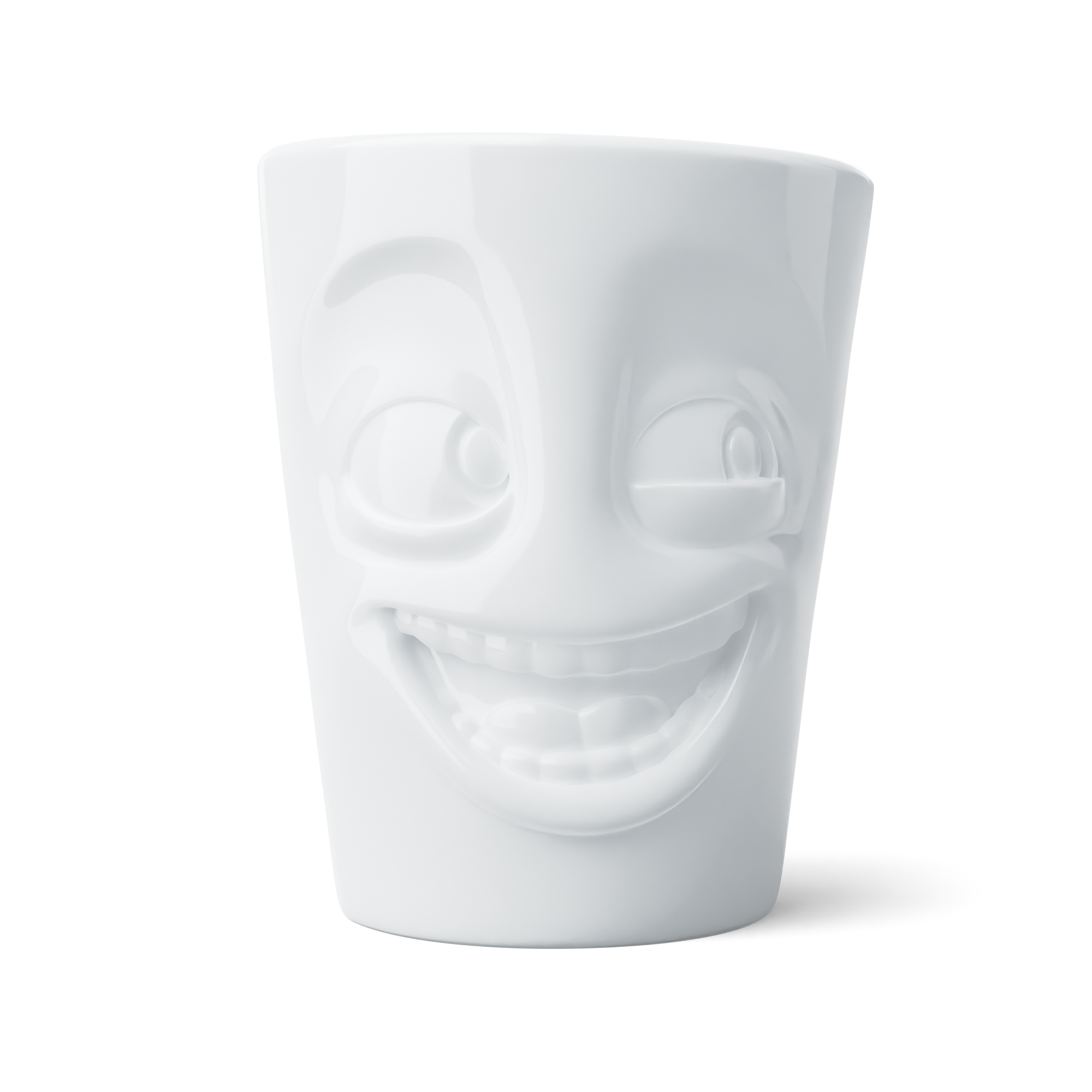 58products | Henkelbecher Witzig weiß 350 ml ideal für Milchkaffee + Kaffee + Tee + Kakao | Made in Germany von 58products