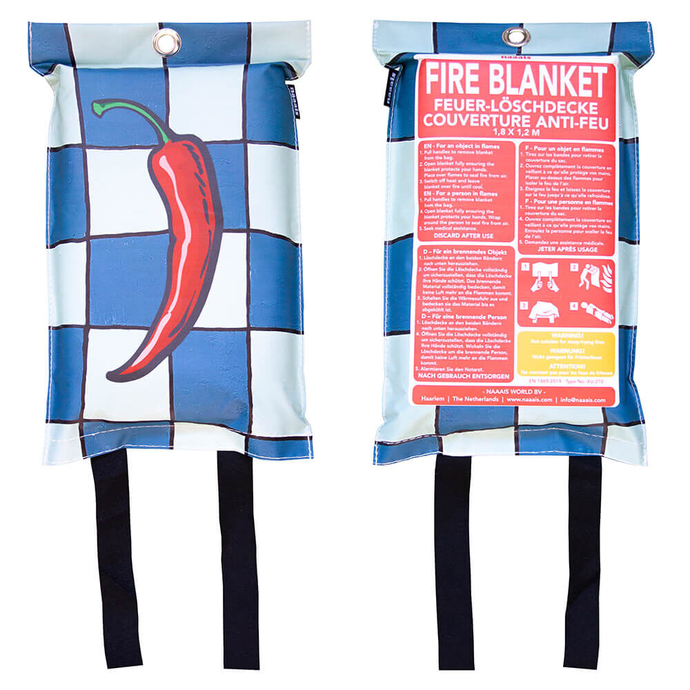 Löschdecke Pfeffer | Brandschutzdecke 1.20m x 1.80m für Haus | Camping | Boot | Grill | Personen von Naaais