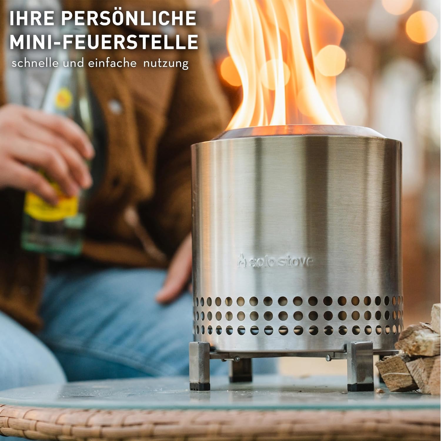 Solo Stove Mesa XL Tischfeuer Ø 17,8cm | Tischkamin Outdoor Edelstahl von Solo Stove