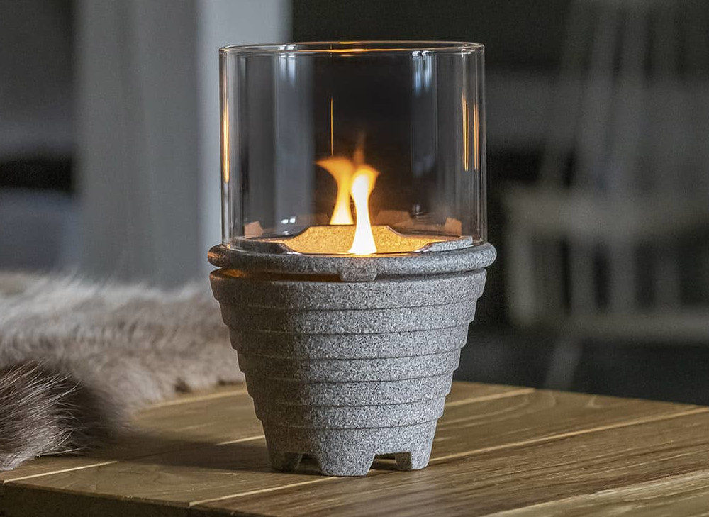 DENK Keramik Schmelzfeuer Indoor Granicium mit Windglas-Aufsatz ~ SFGI+WLA von DENK Keramik