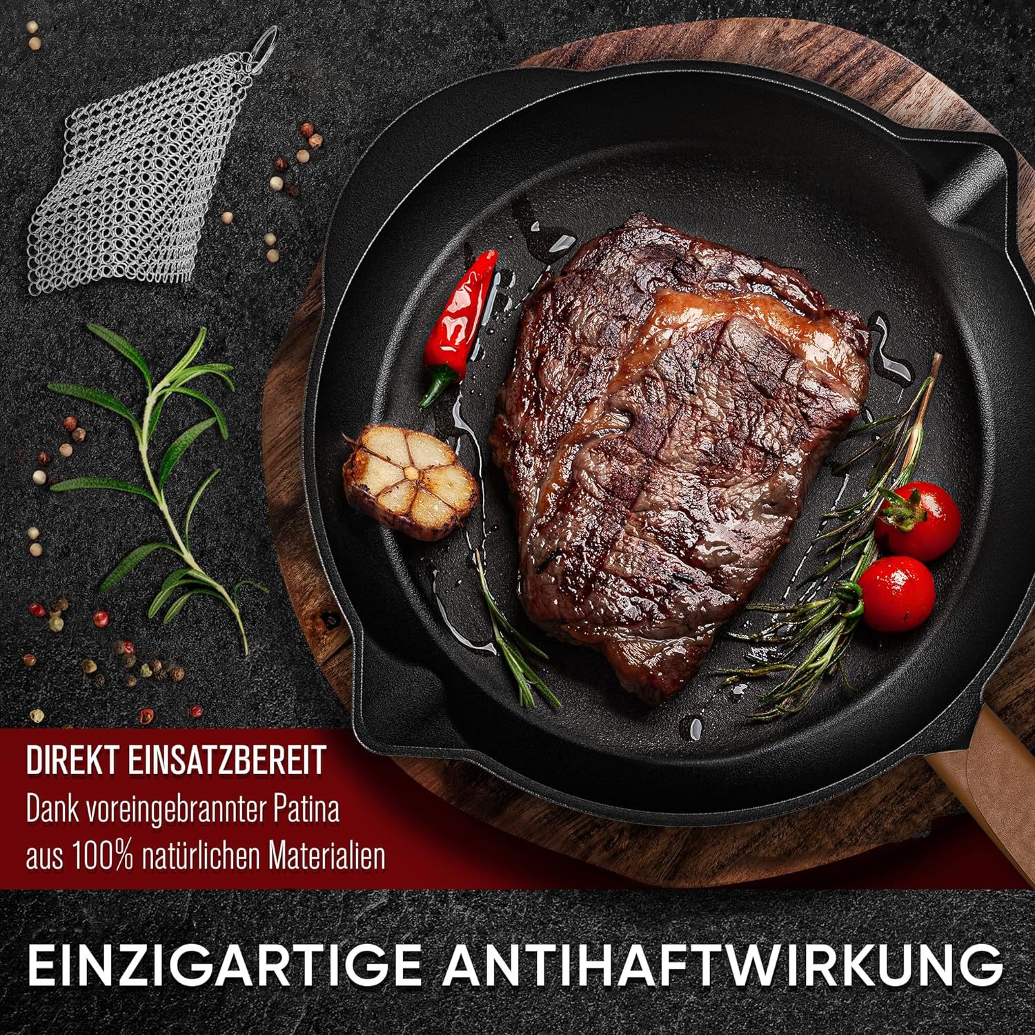 GUSSKÖNIG Ø 30cm Gusseisenpfanne Pfanne Gusseisen - Bratpfanne Induktion von GUSSKÖNIG