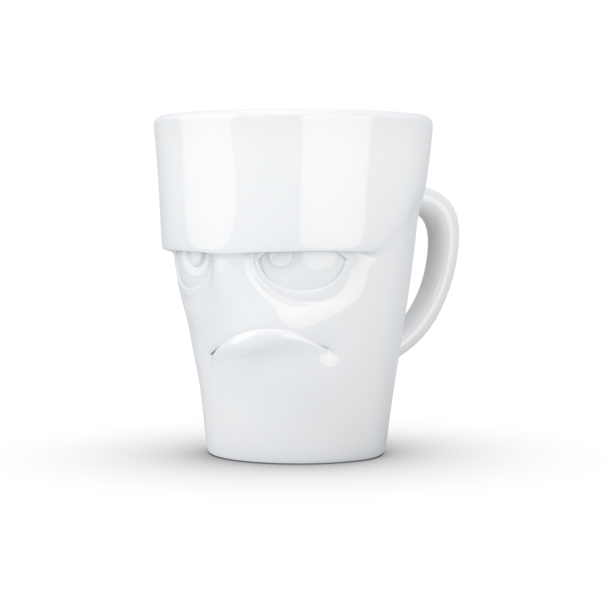 58products | Henkelbecher Grummelig weiß 350 ml ideal für Milchkaffee + Kaffee + Tee + Kakao | Made in Germany von 58products