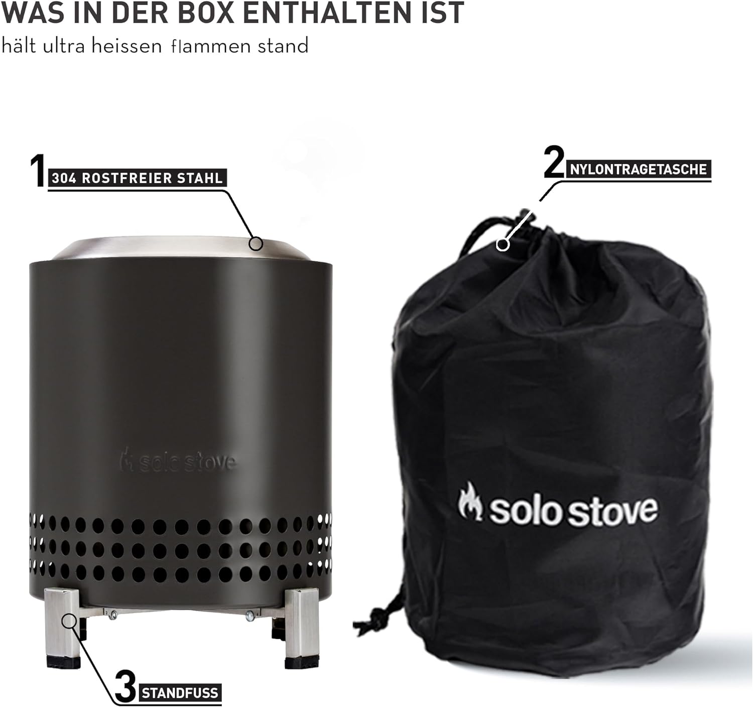 Solo Stove Mesa XL Tischfeuer Ø 17,8cm | Tischkamin Outdoor Ash / Anthrazit von Solo Stove