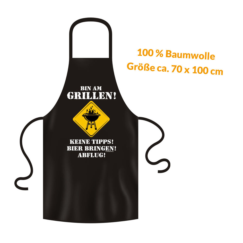 Grillschürze - Küchenschürze - Kochschürze ~ BIN AM GRILLEN ~ (2911) von RAHMENLOS®