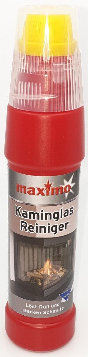 1x Spezial maximo Gel Kaminglas Reiniger gegen Ruß und Schmutz inkl. integrierter Bürste 200ml von maximo