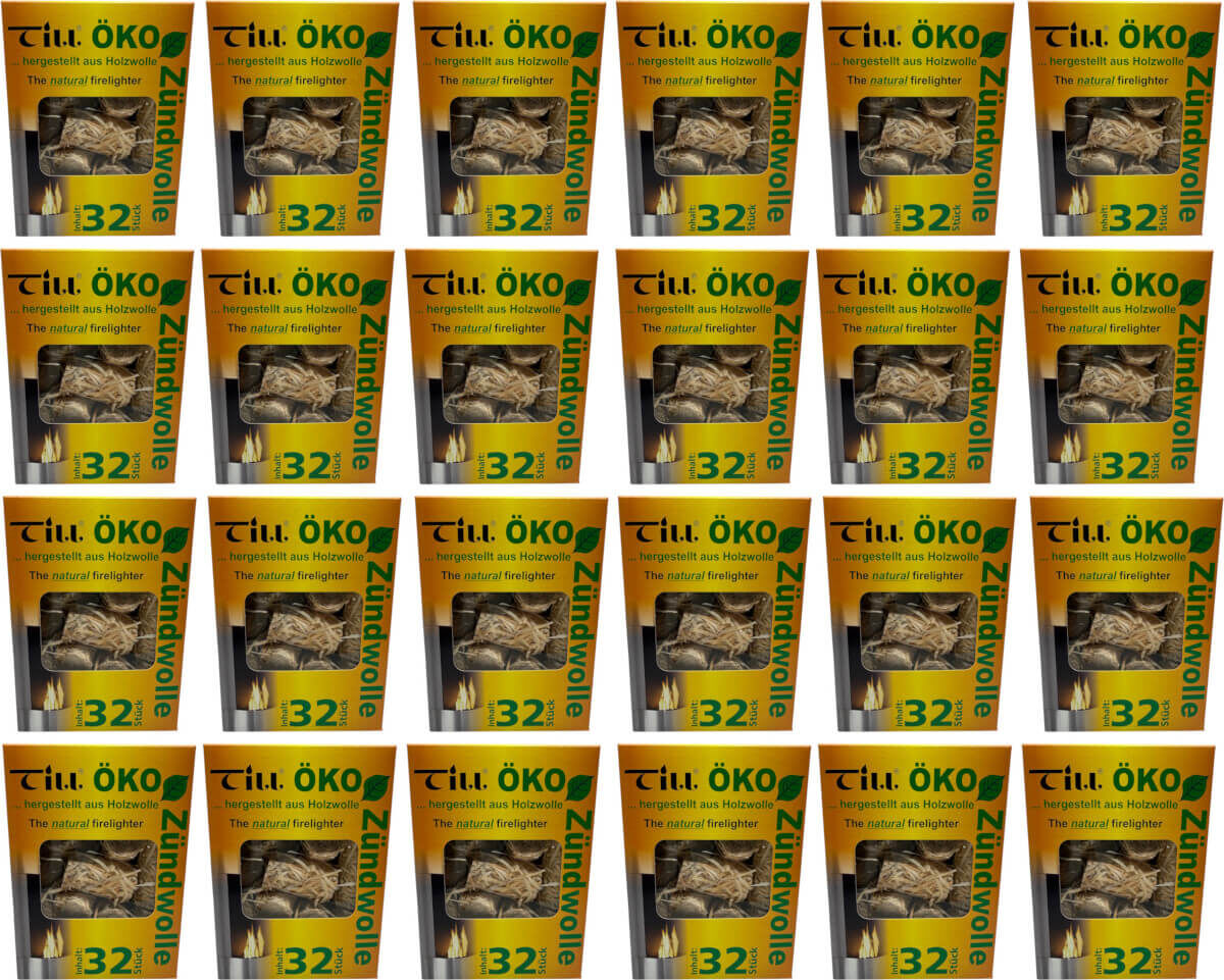24x Till Öko Zündwolle | Grillanzünder | Ofennzünder | Kaminanzünder | 768 Anzünder von Till