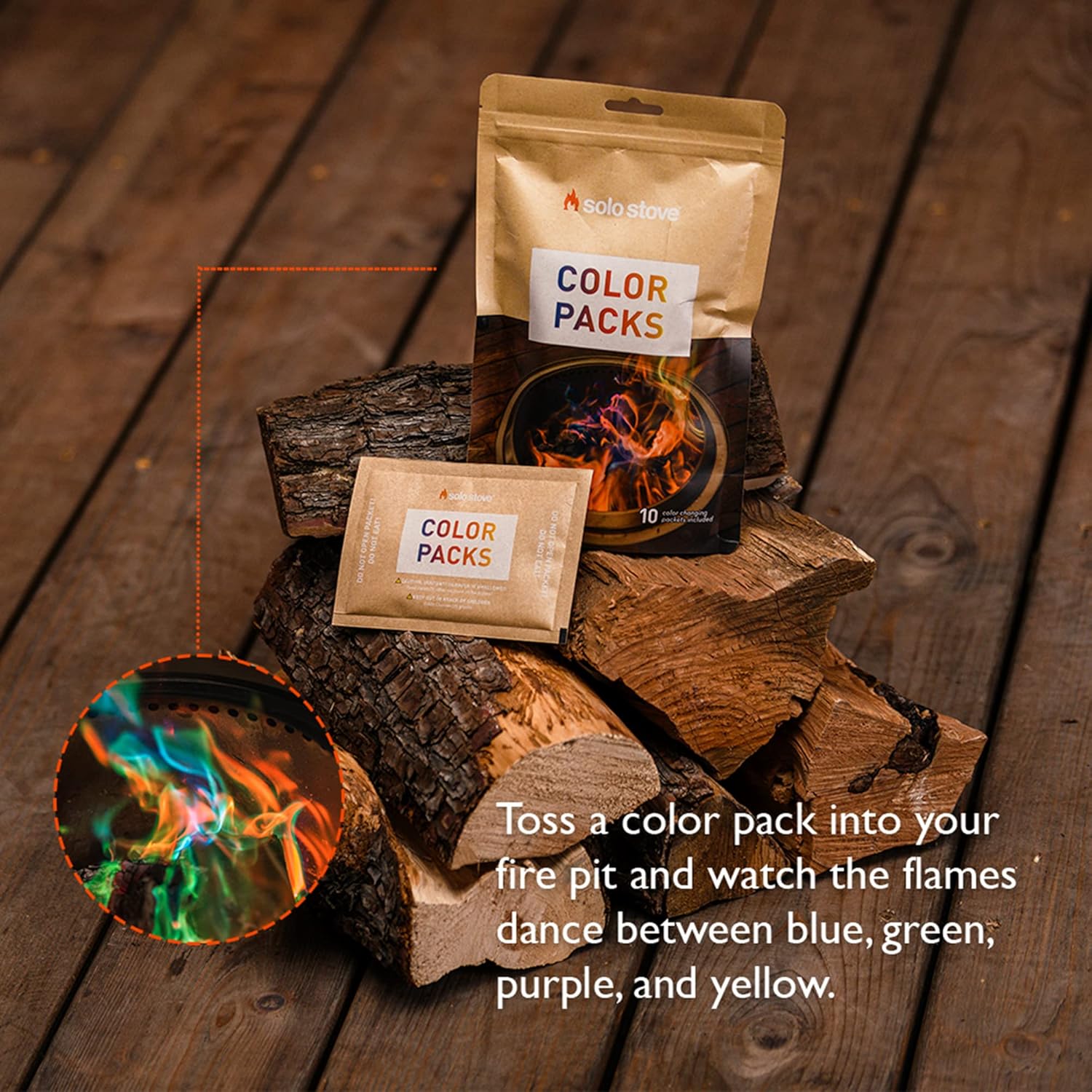 Solo Stove Color Packs - Buntes Feuerpulver - 10er Pack für Feuerstellen - Feuerschalen - Kamin und Lagerfeuer von Solo Stove