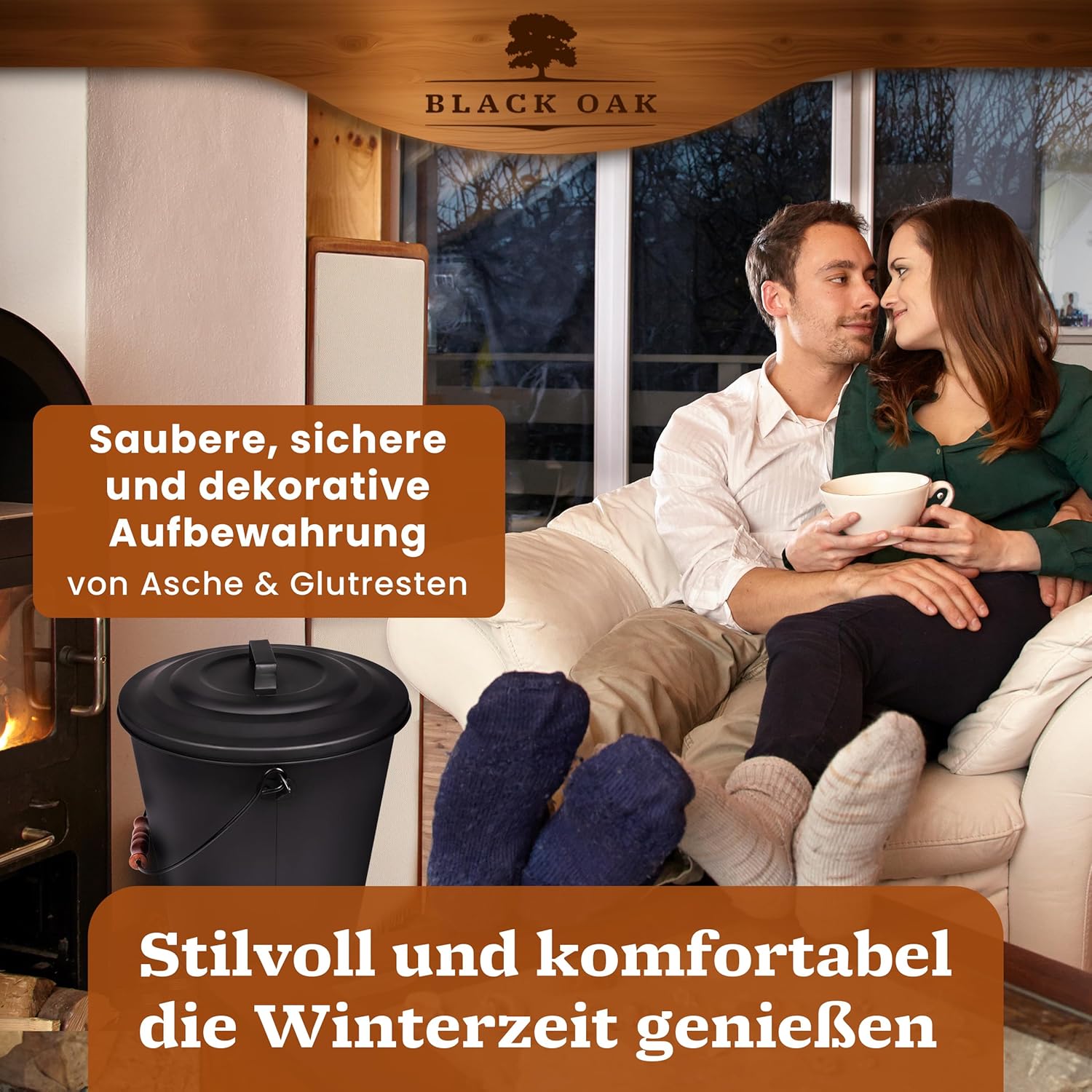 BLACK OAK Asche & Kohle Eimer Santorini 25 Liter von BLACK OAK