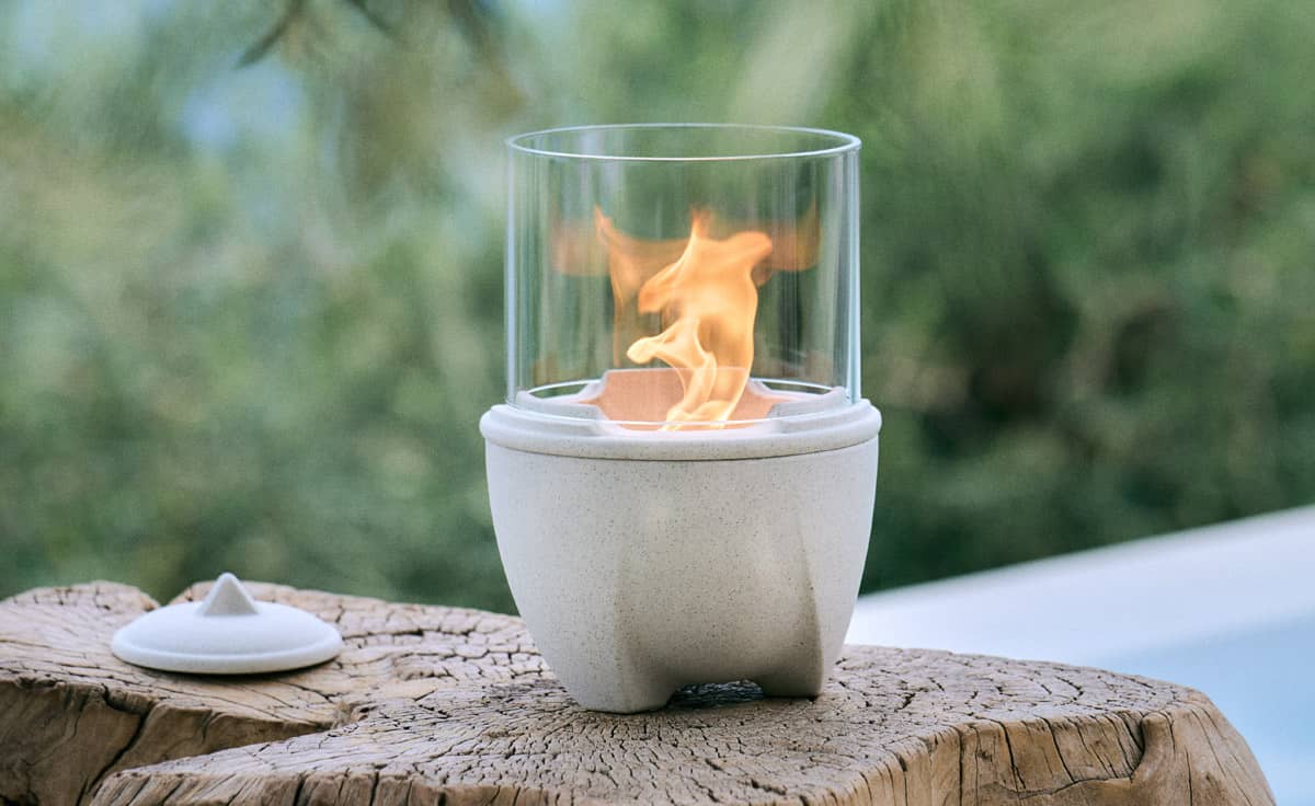 DENK Keramik Lichtglas-Aufsatz für Schmelzfeuer Outdoor DENK Albicium® - Eleganter Windschutz mit faszinierendem Flammenspiel | SFA-LGA von DENK Keramik