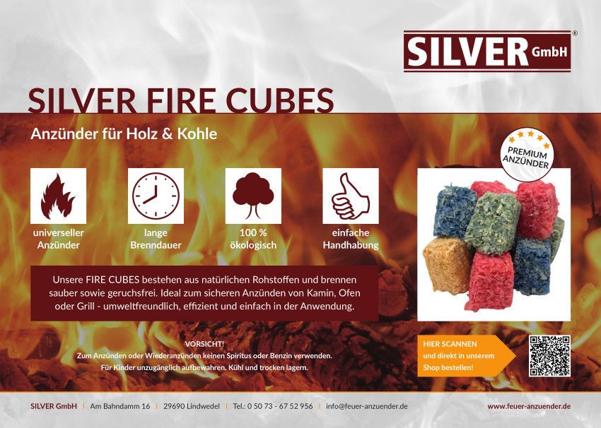 20 kg SILVER Fire Cubes - Schnelle und sichere Anzünder für Kamin, Ofen, Grill & Lagerfeuer von SILVER GmbH