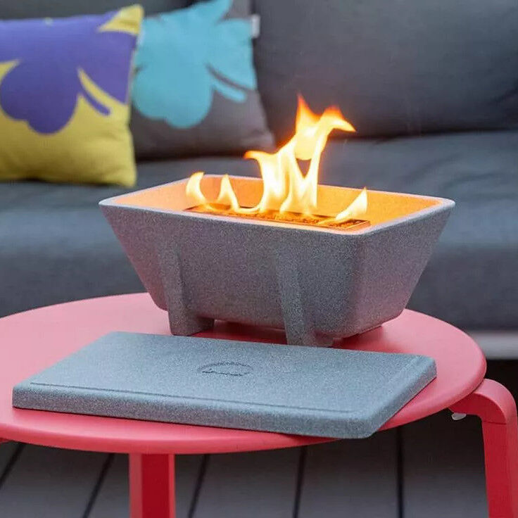 DENK Keramik Schmelzfeuer Outdoor XL Granicium + Wachs gefüllt | Deckel XL Granicium (SXLG+SXLG-DE) von DENK Keramik