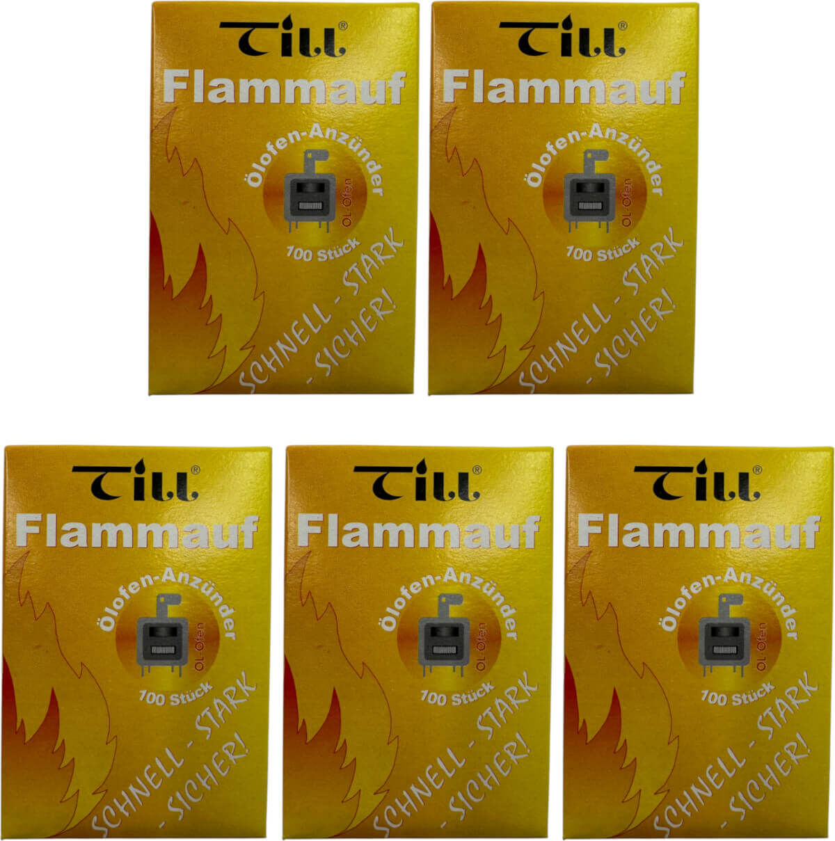5x TILL Flammauf | Ölofenanzünder | 500 Stück von Till