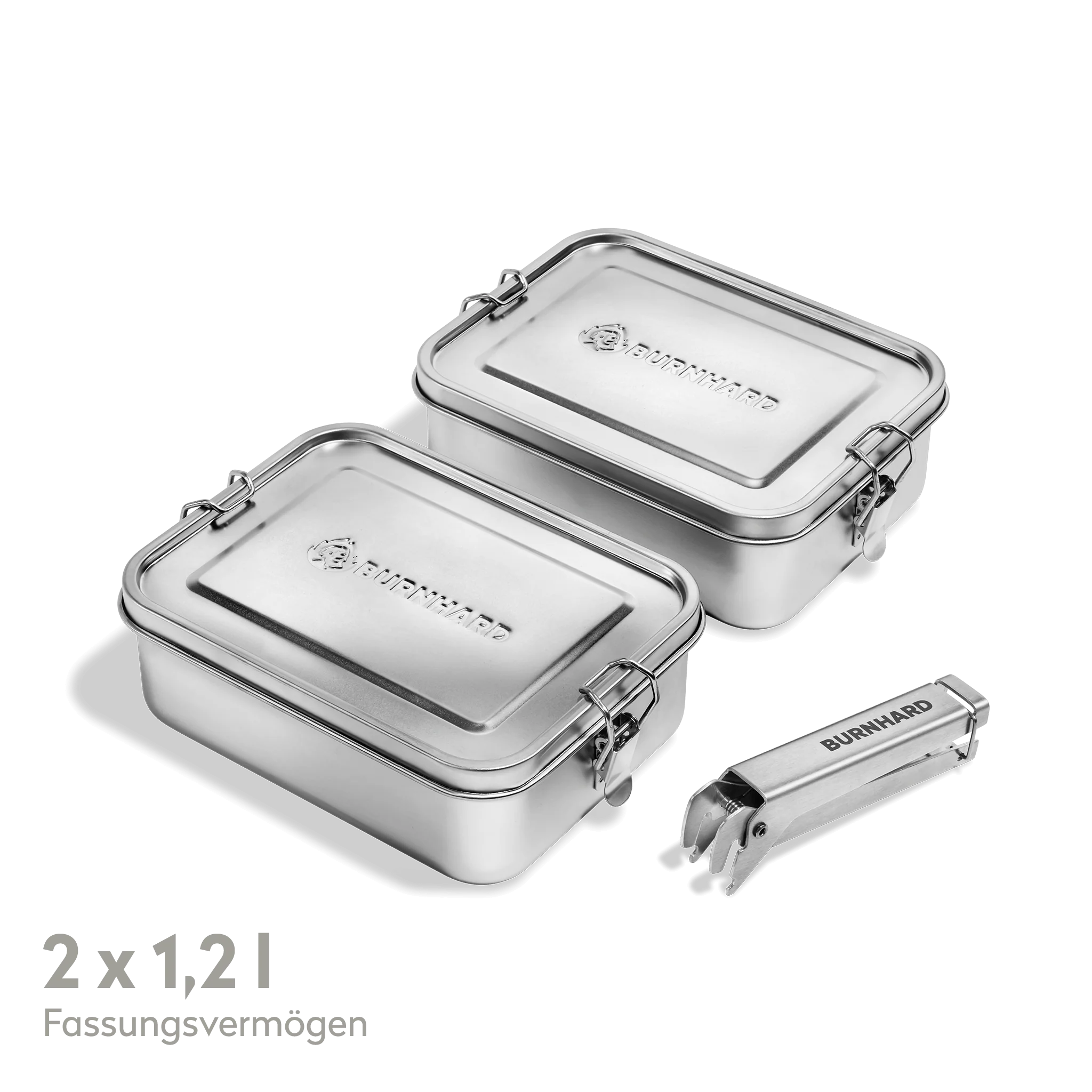 BURNHARD JONES 2x 1,2 Liter Kochgeschirr Edelstahl für Camping und Outdoor Küche  von BURNHARD