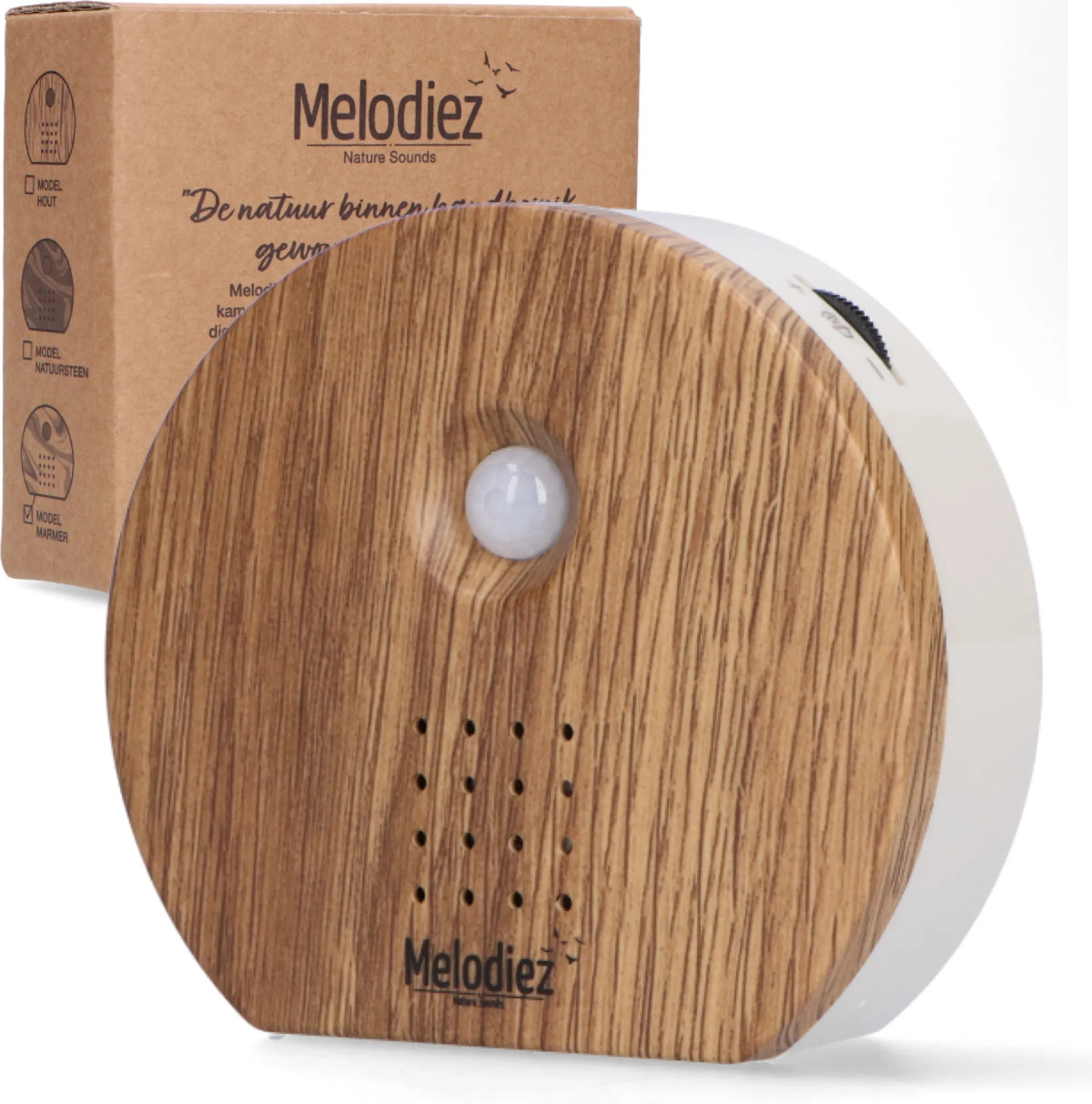 Melodiez Nature Box dunkles Holz - natürliche Entspannung auf Knopfdruck 4 Naturklänge in einer Box von Melodiez