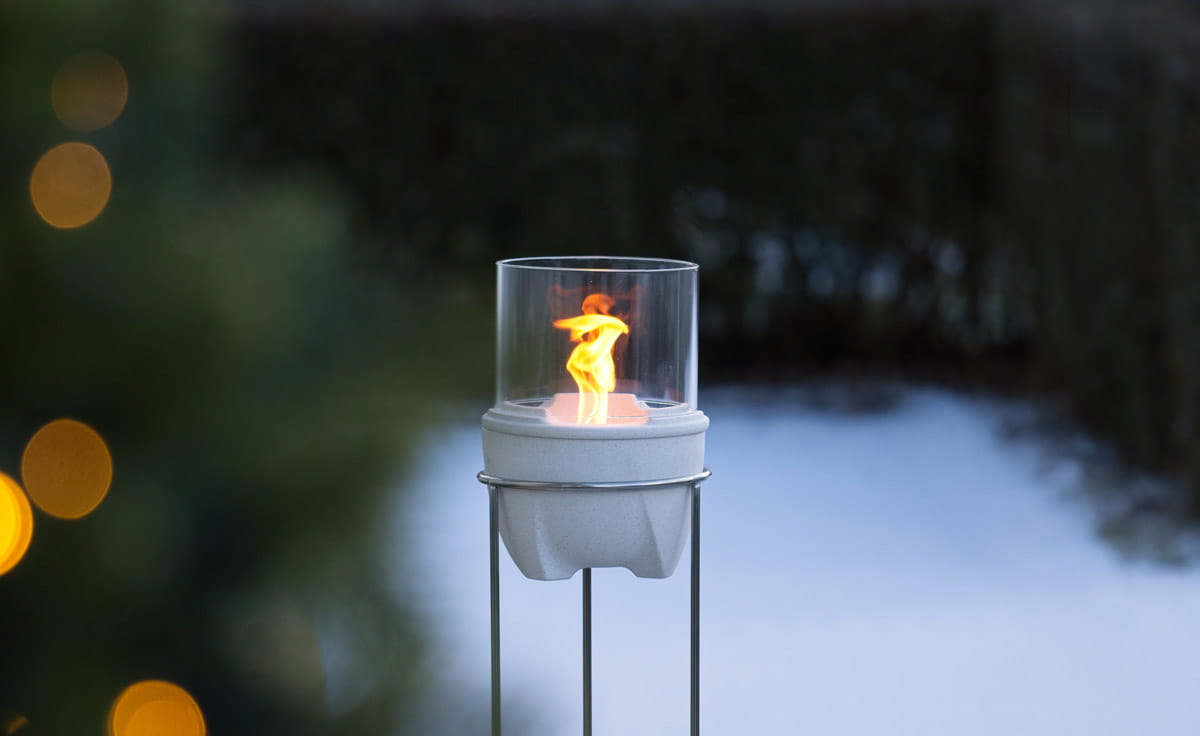 DENK Keramik Lichtglas-Aufsatz für Schmelzfeuer Outdoor DENK Albicium® - Eleganter Windschutz mit faszinierendem Flammenspiel | SFA-LGA von DENK Keramik