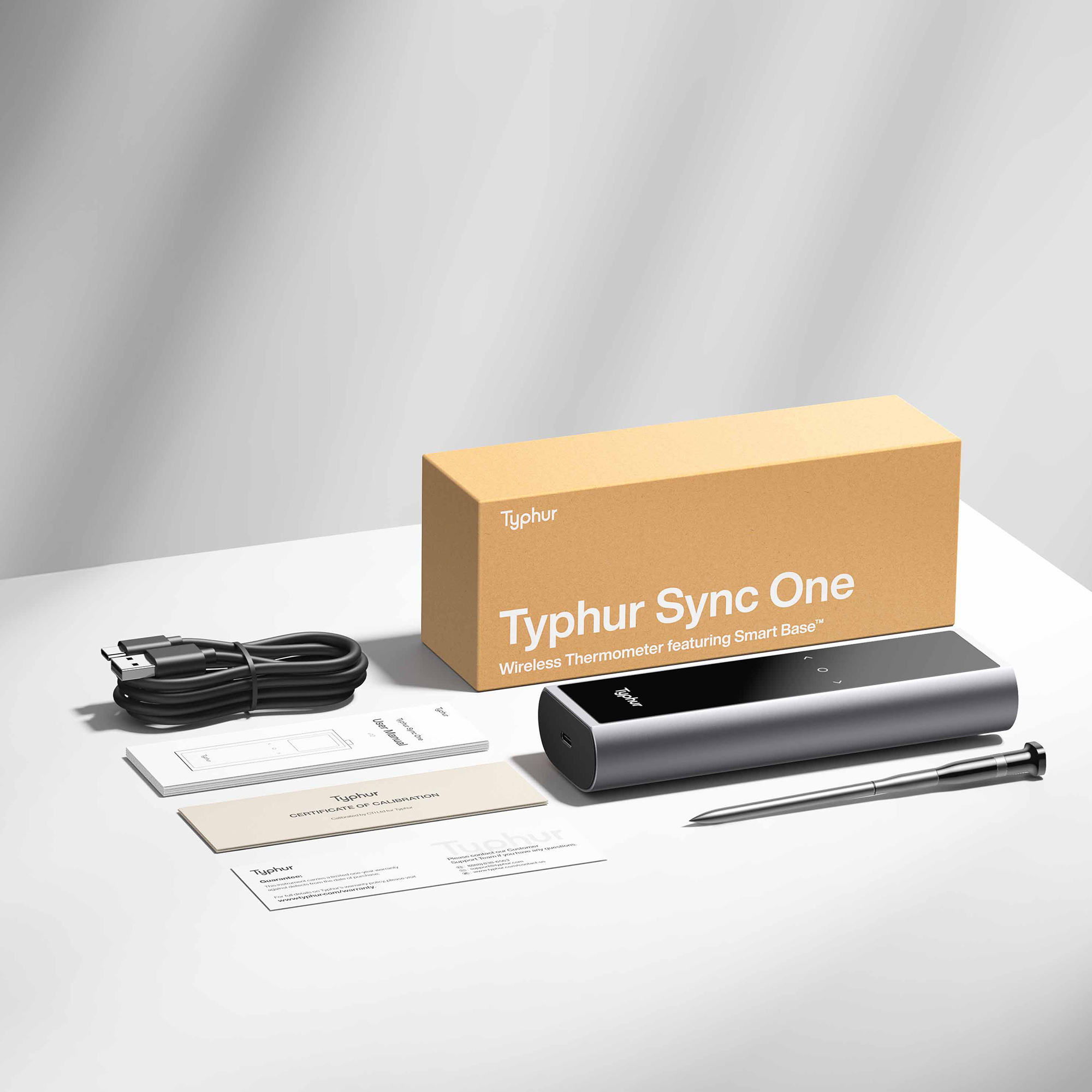 Typhur Sync One Wireless - Professionelles Digital Fleischthermometer IP67 wasserdicht von Typhur