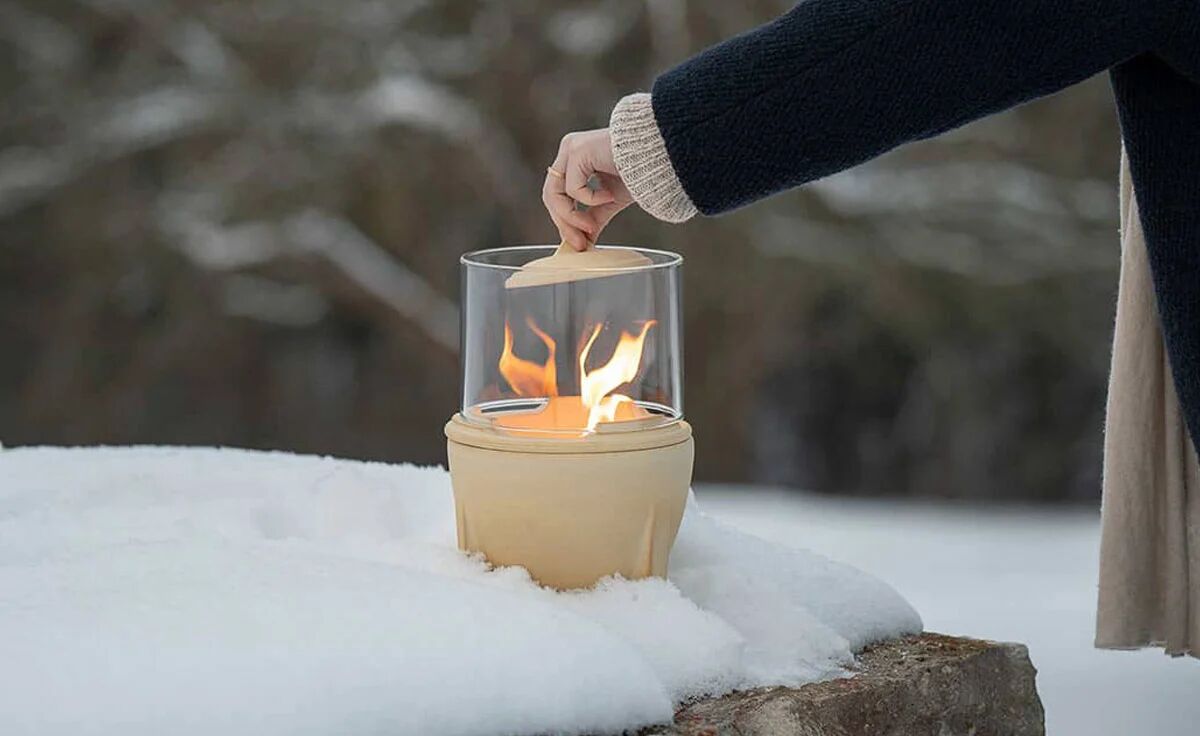 DENK Keramik Schmelzfeuer Outdoor CeraNatur mit Lichtglas-Aufsatz ~ SFD+LGA von DENK Keramik