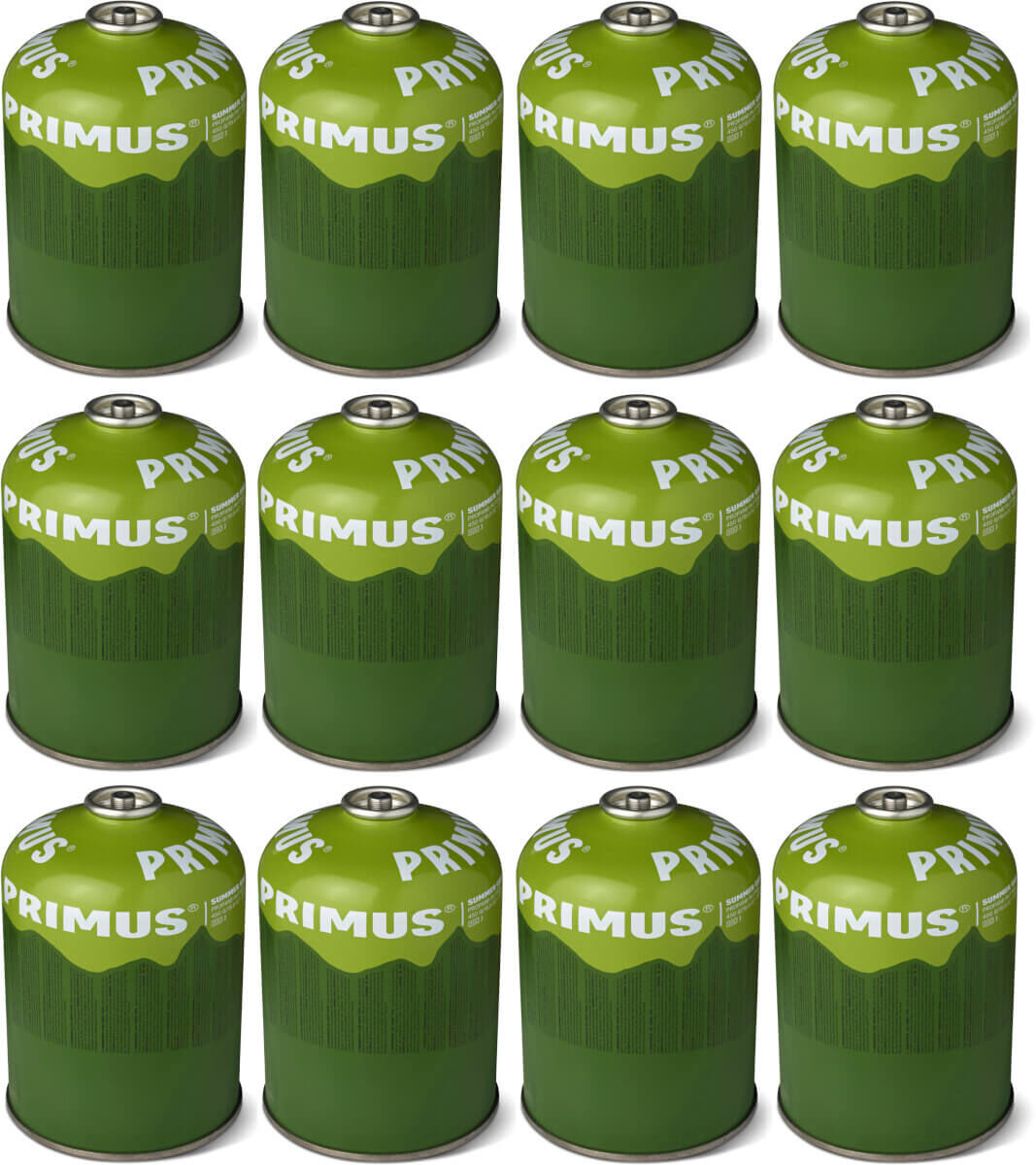 12x PRIMUS Summer Gas Ventilgaskartusche mit selbstschließendem Ventil - 450g (PGS450) von Primus