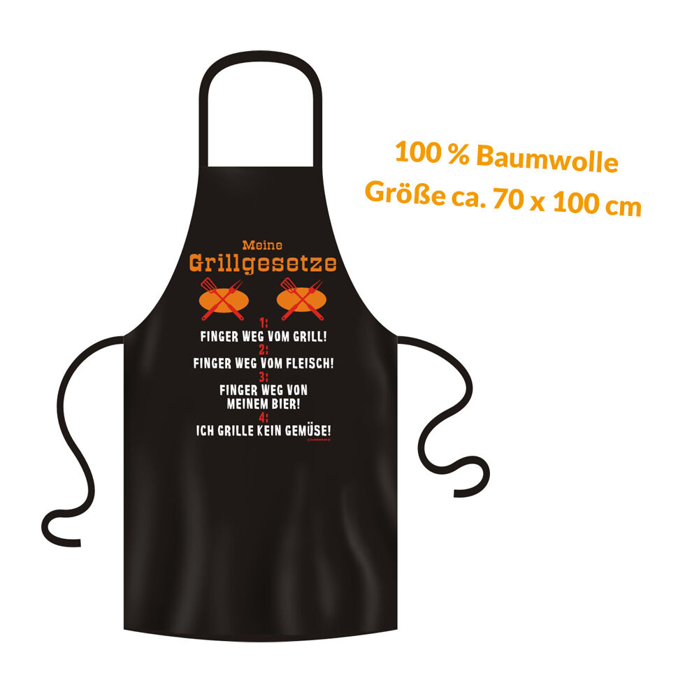 Grillschürze - Küchenschürze - Kochschürze ~ Meine Grillgesetze ~ (2924) von RAHMENLOS®
