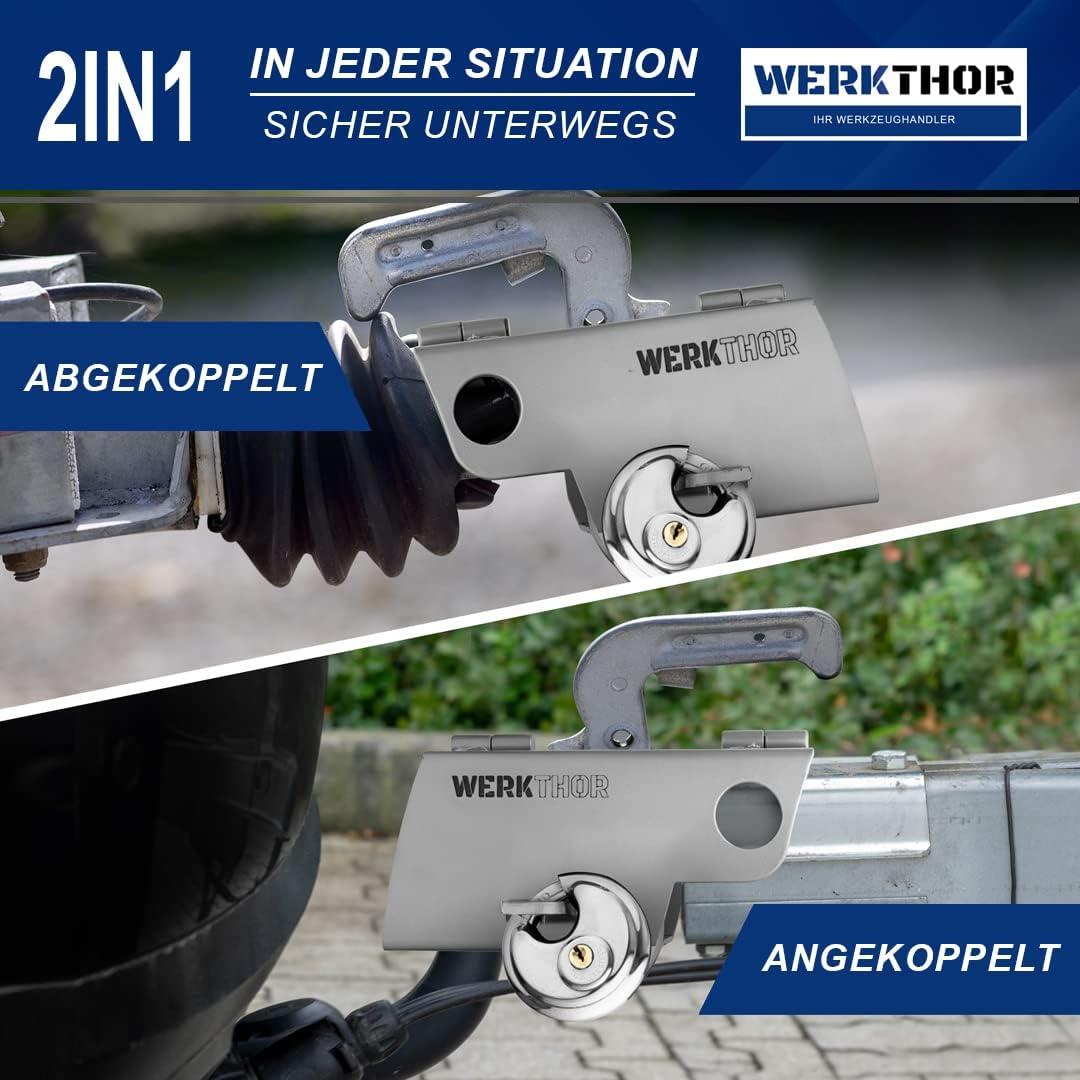 WERKTHOR Anhängerschloss | Kastenschloss | Diebstahlschutz | Silber mit Schlüssel Schloß von WERKTHOR