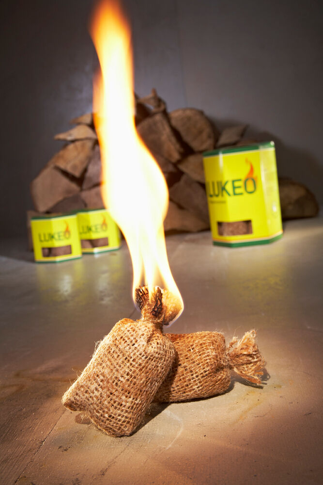 5x Lukeo Feueranzünder - Umweltfreundlich und sauber - mit extra langer Brenndauer (70 Anzünder) von Lukeo