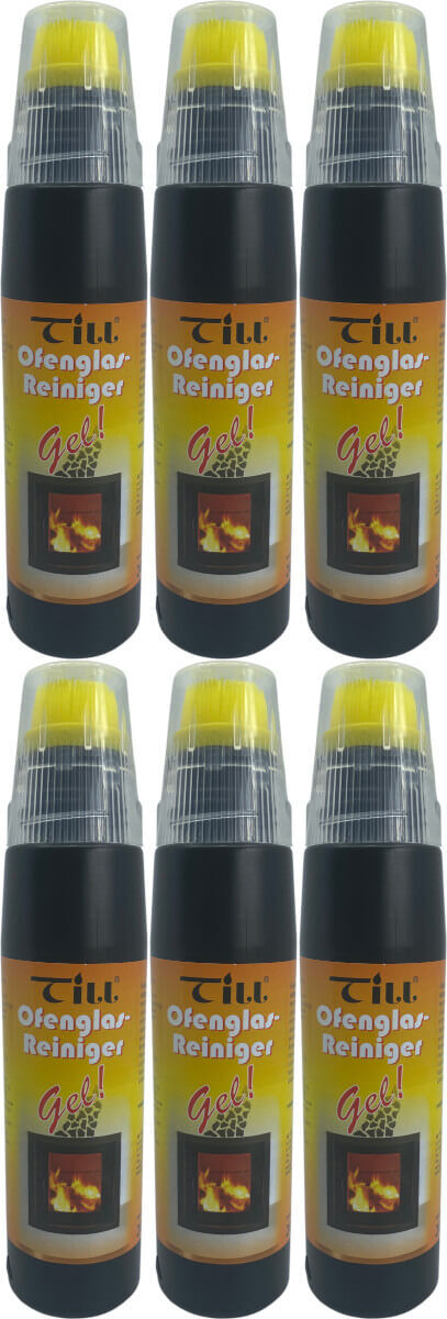 6x TILL Ofenglasreiniger Gel | Kaminglasreiniger | Spezialreiniger inkl. Bürste je 200ml von Till