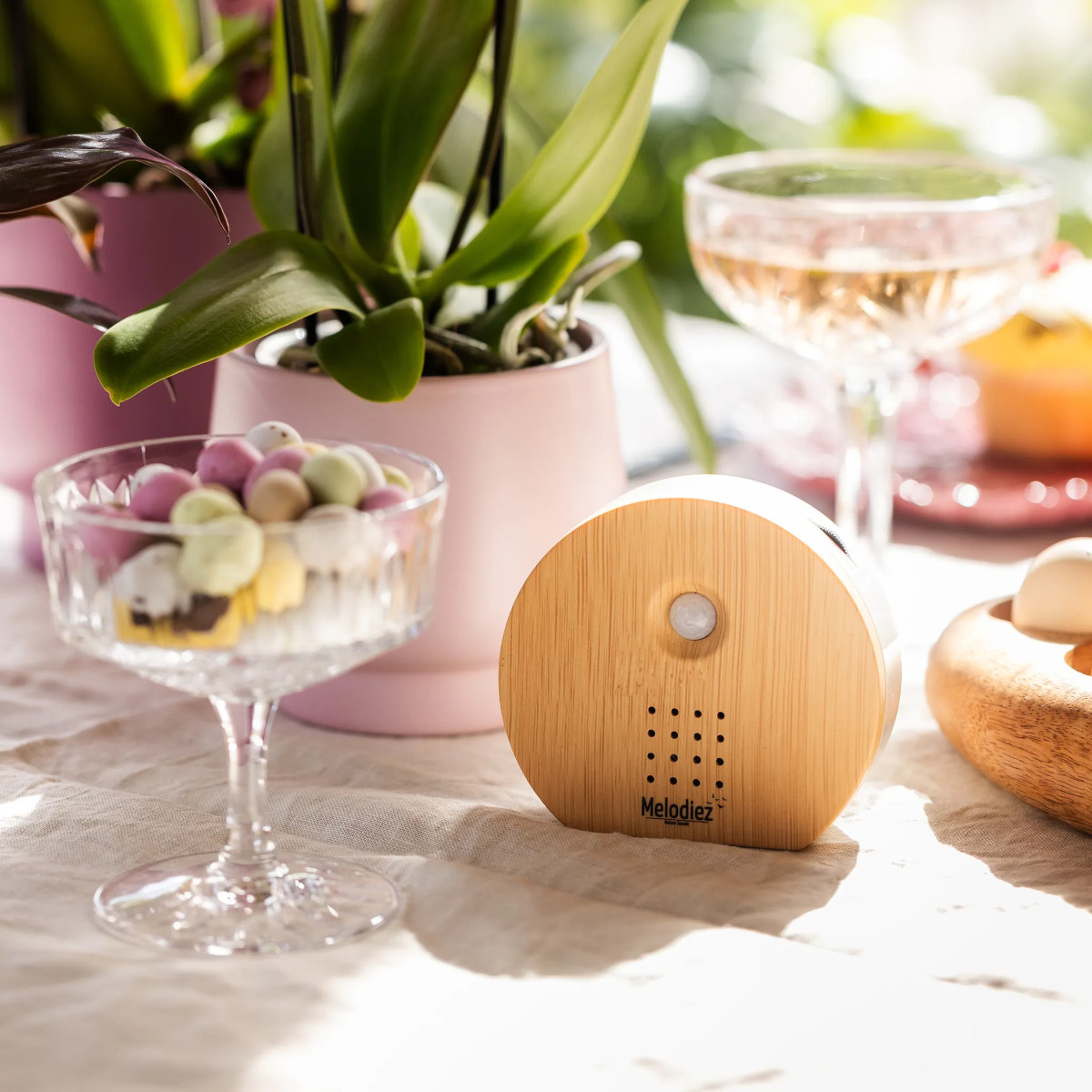 Melodiez Nature Box helles Holz - natürliche Entspannung auf Knopfdruck 4 Naturklänge in einer Box von Melodiez