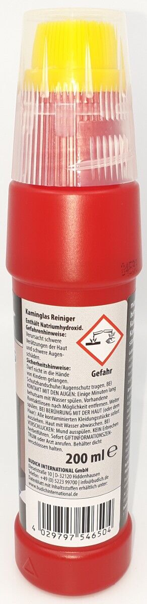 3x Spezial maximo Gel Kaminglas Reiniger gegen Ruß und Schmutz inkl. integrierter Bürste je 200ml von maximo