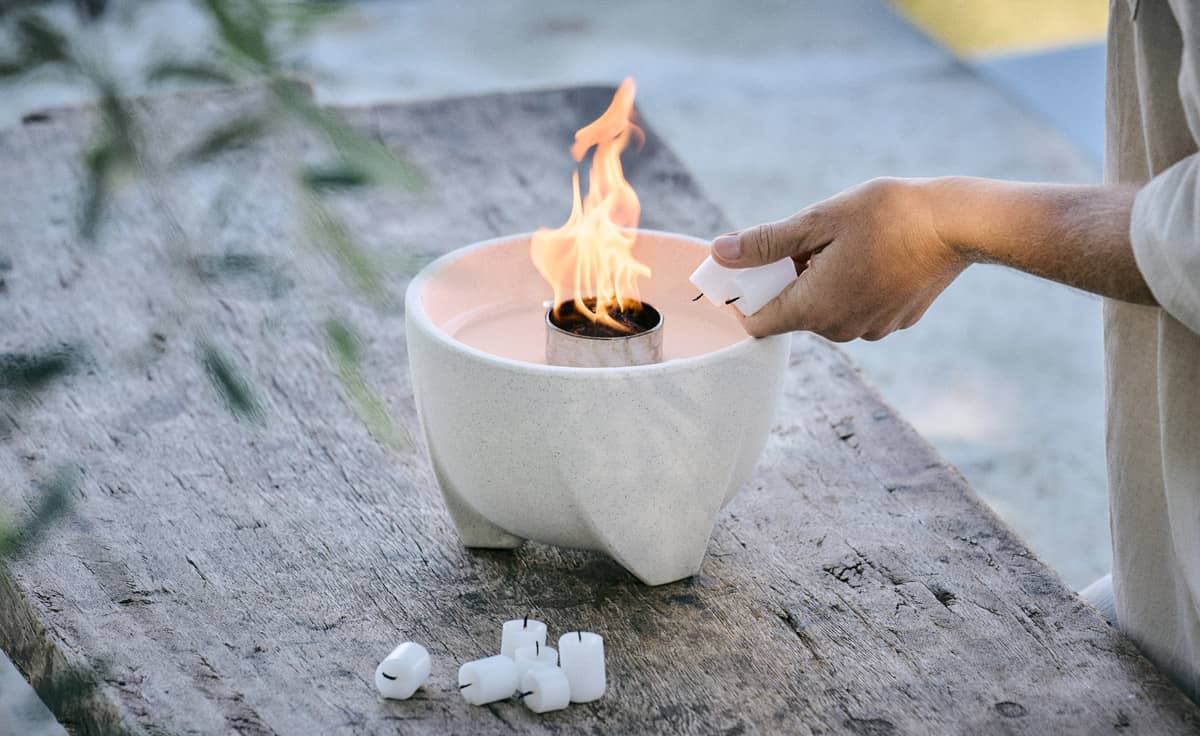 DENK Keramik Schmelzfeuer Outdoor DENK Albicium® - Edles Naturporzellan für stimmungsvolle Feuermomente im Garten | SFA von DENK Keramik