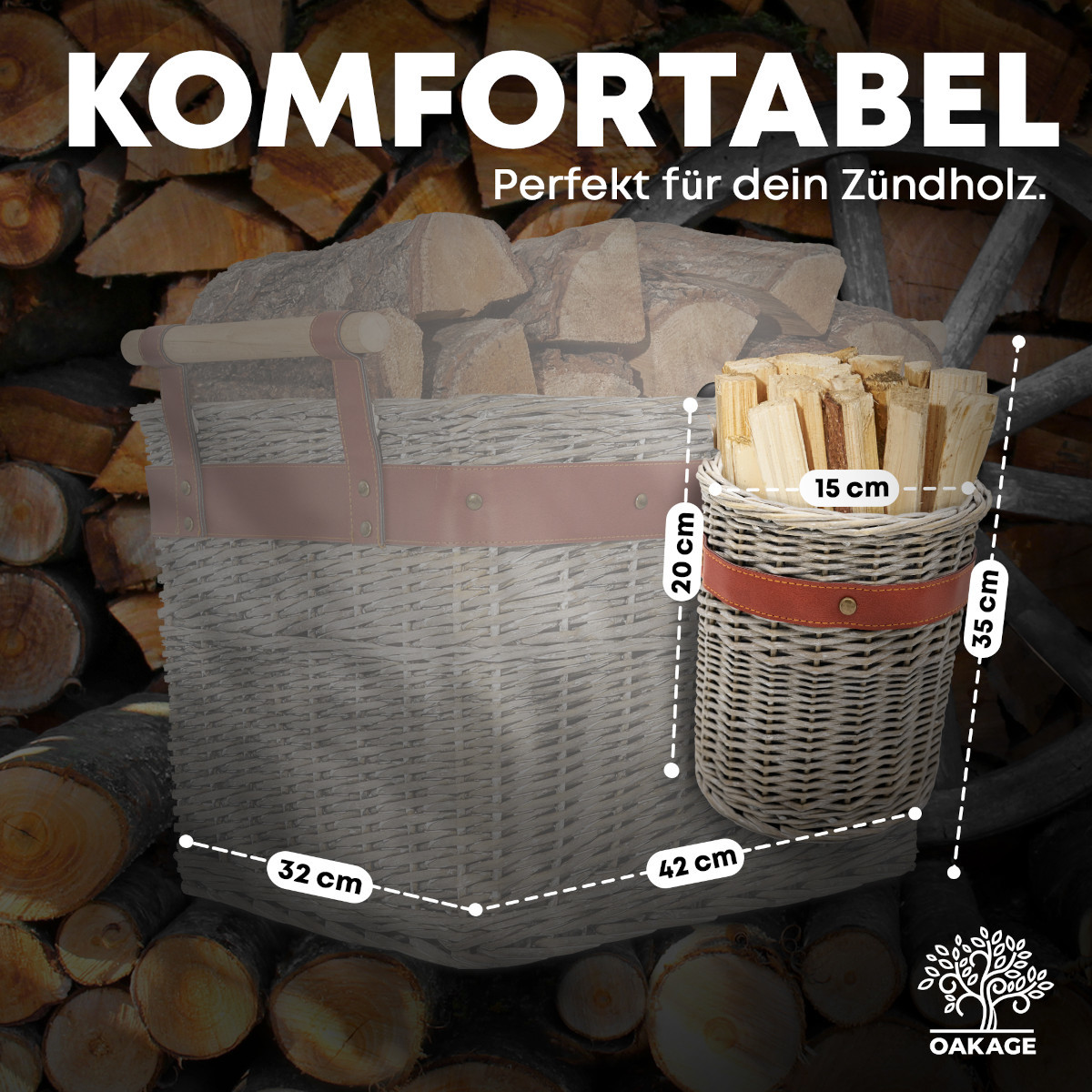OAKAGE WillowWrap Zündholzkorb Weide von OAKAGE