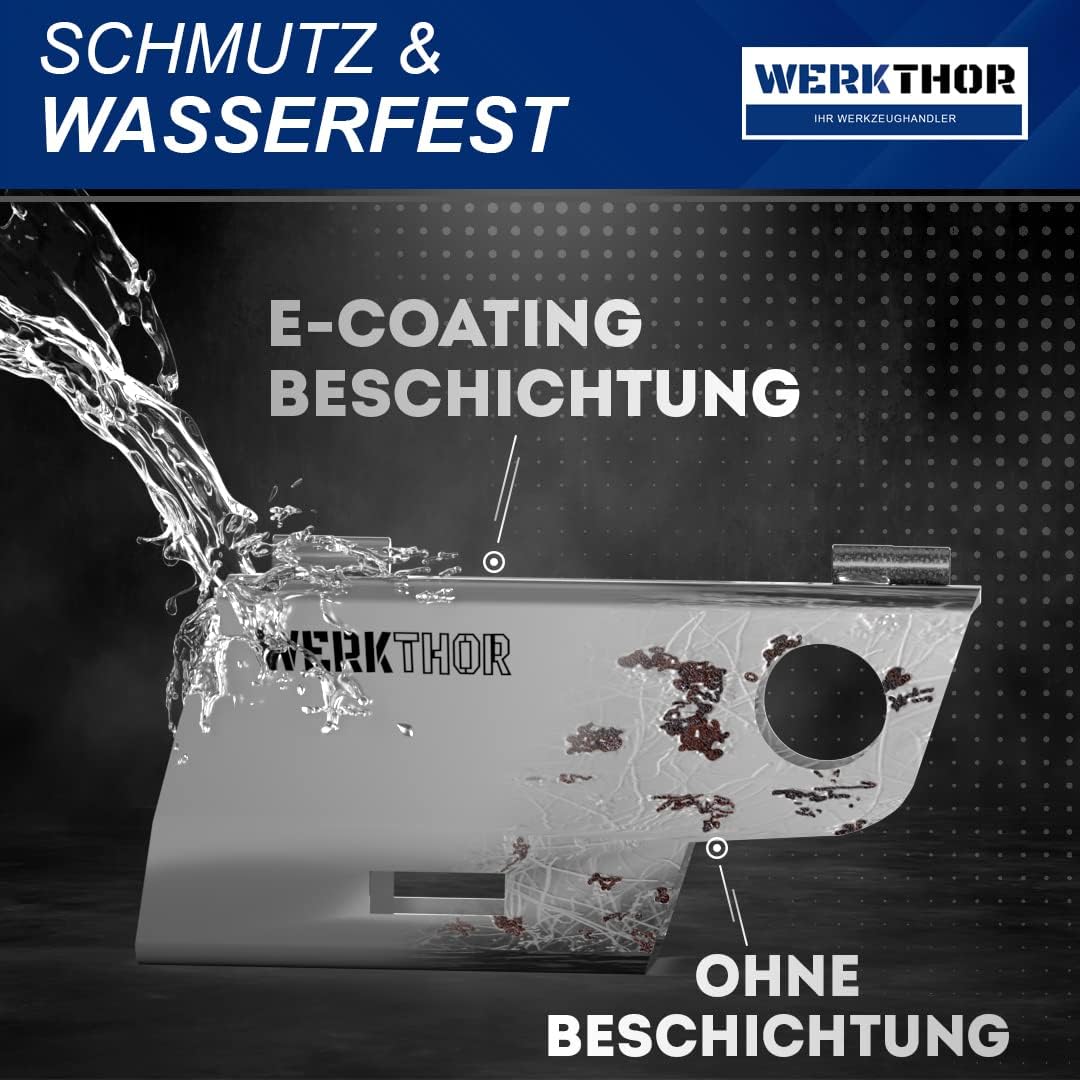 WERKTHOR Anhängerschloss | Kastenschloss | Diebstahlschutz | Silber mit Schlüssel Schloß von WERKTHOR