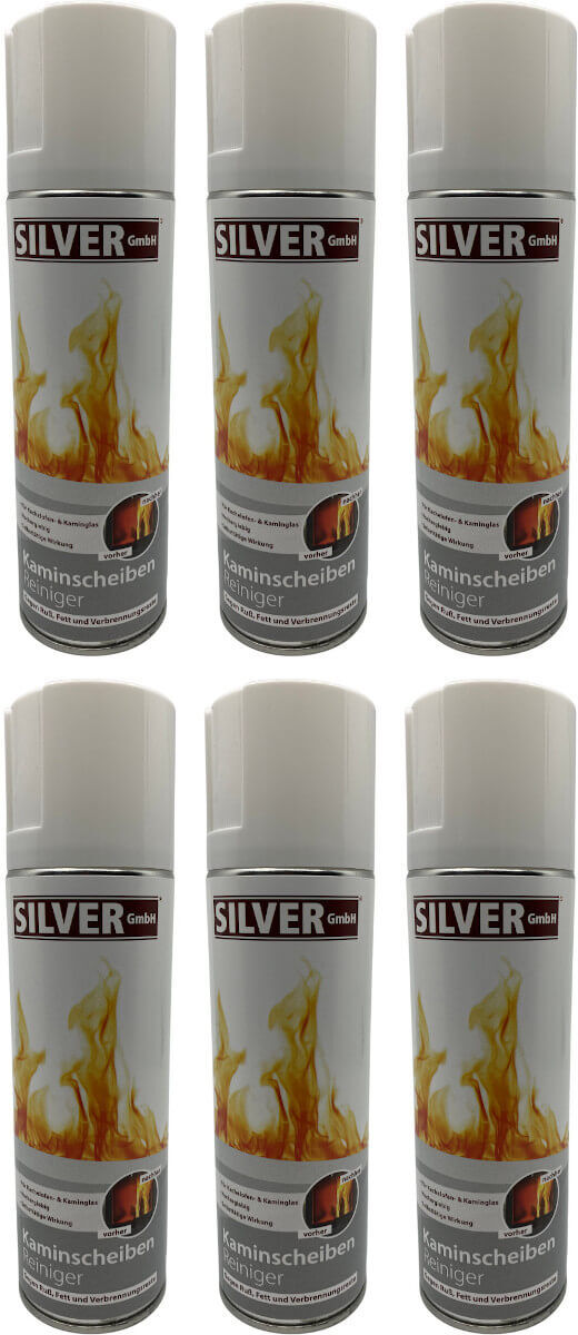 6x 300ml SILVER GmbH Kaminscheiben Reiniger | Aktivschaum | Kaminglas | Ofenglas | Made in Germany von SILVER GmbH