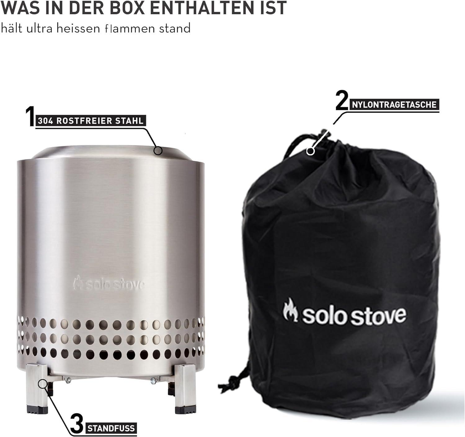 Solo Stove Mesa XL Tischfeuer Ø 17,8cm | Tischkamin Outdoor Edelstahl von Solo Stove