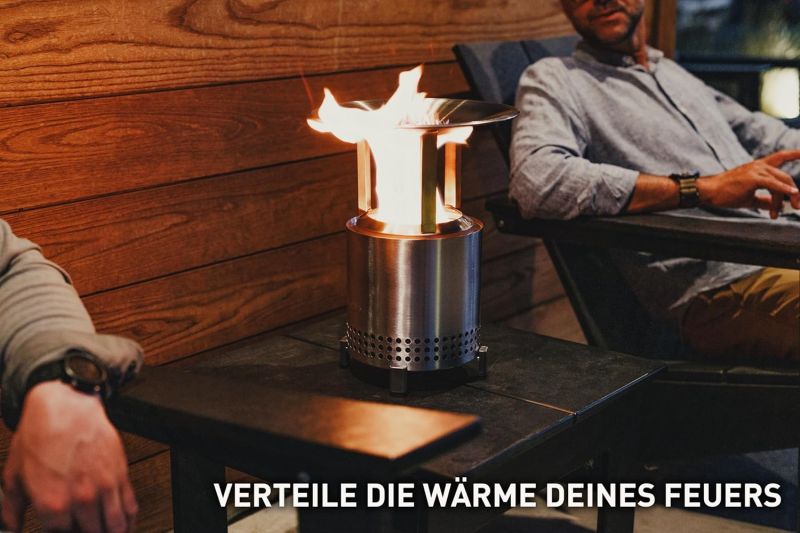 Solo Stove Mesa XL Tischfeuer Ø 17,8cm Tischkamin Outdoor Edelstahl & Mesa XL Wärmeverteiler  von Solo Stove