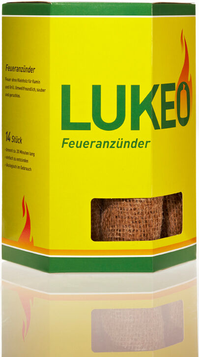 1x Lukeo Feueranzünder - Umweltfreundlich und sauber - mit extra langer Brenndauer ~ 14 Anzünder von Lukeo