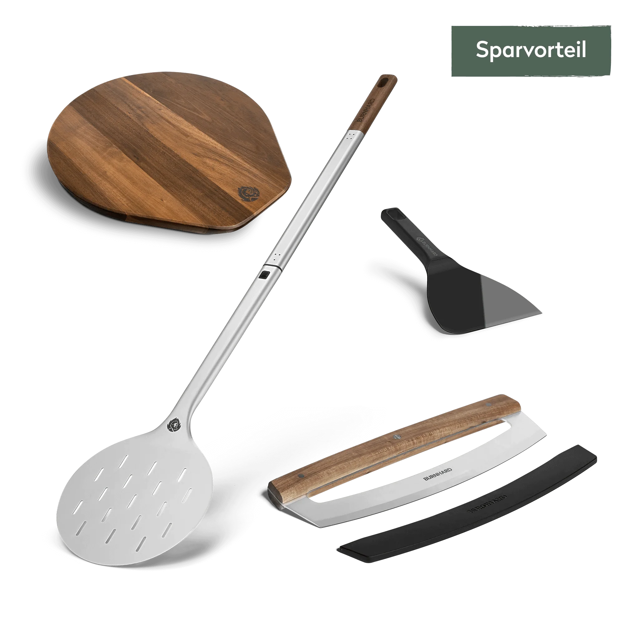 BURNHARD Pizza-Set 4-tlg. inkl. Wiegemesser  von BURNHARD