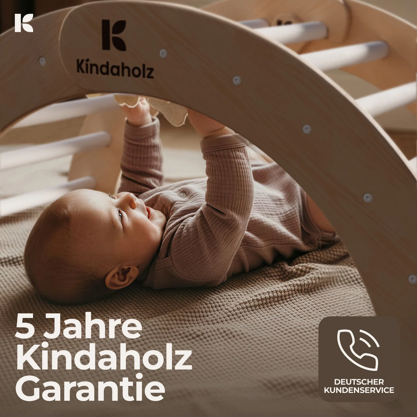 Kindaholz NINA Kletterbogen mit MIKA Rutschrampe Weiß Indoor Kletterset aus FSC Holz von Kindaholz