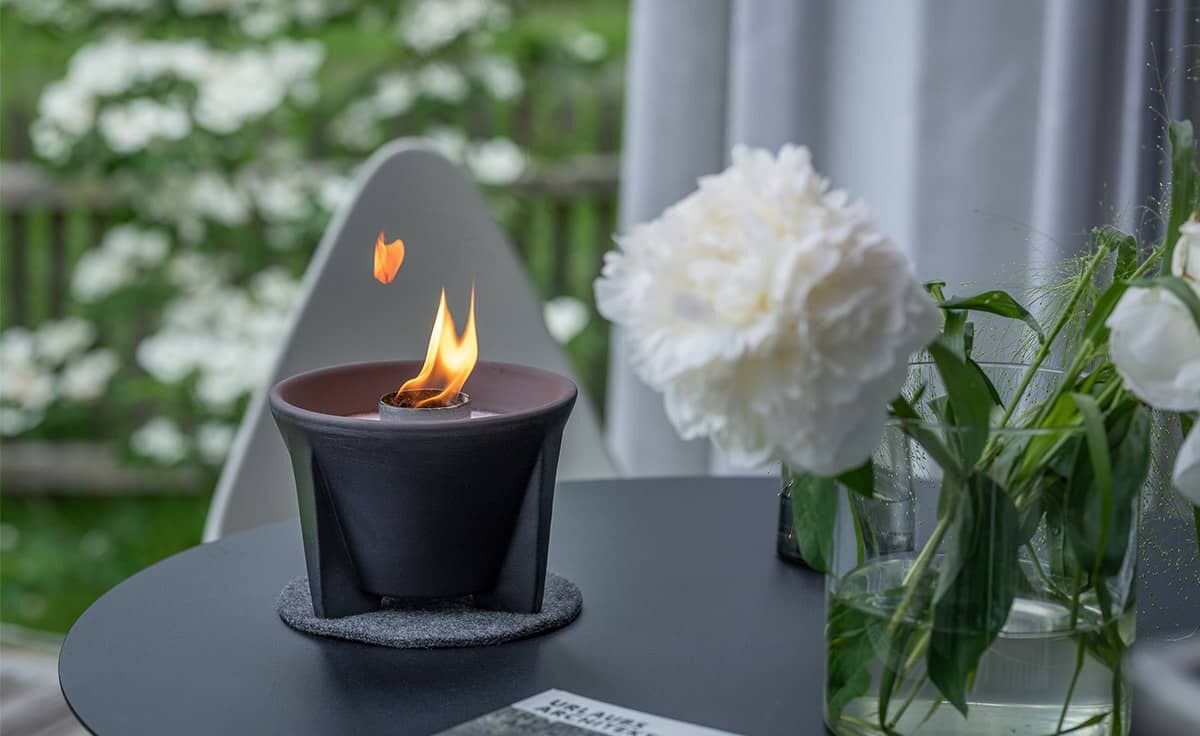 DENK Untersetzer Wolle 20 cm anthrazit für Schmelzfeuer Outdoor von DENK Keramik