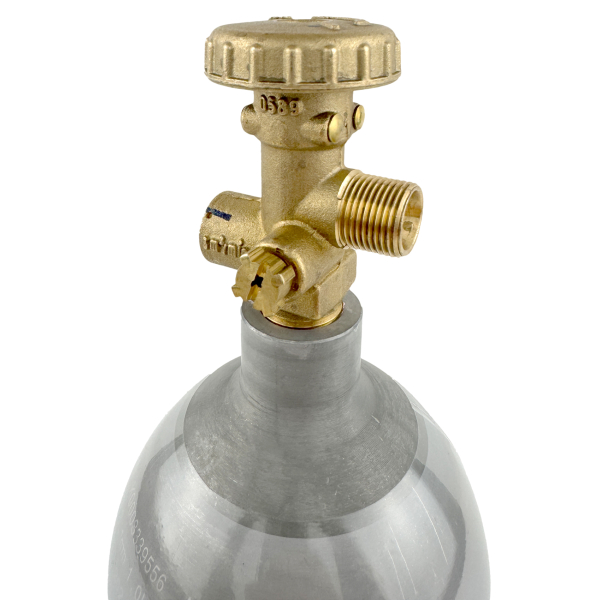 WELDINGER befüllbare Aluminium-Propanflasche Profill 0.5 inkl. Umfüllschlauch, Schnellkupplungen und Haken zum Einhängen von HUW24